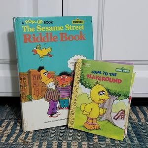 Vintage First Edition Pop Up & Touch N Feel Sesame Street Hardback Books